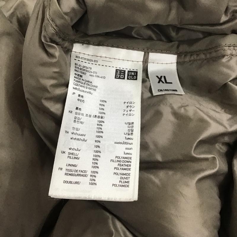 ユニクロ UNIQLO ジャケット、上着 ジャンパー、ブルゾン 315-072930 ロングダウンジャケット パーカー アウター XL 無地 灰 / グレー / レディース USED 古着 中古 10110221