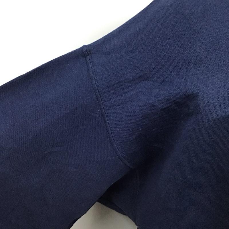 ヘインズ HANES トレーナー 長袖 長袖トレーナー スウェット クルーネック リブスウェットカットソー M ロゴ、文字 紺 / ネイビー /  メンズ USED 古着 中古 10118267