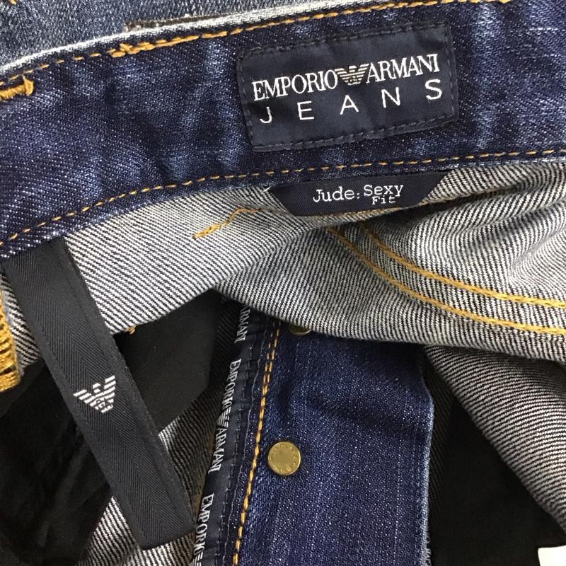 エンポリオアルマーニ EMPORIO ARMANI パンツ デニム、ジーンズ デニムパンツ スリムパンツ カジュアルパンツ 31インチ 無地 インディゴ / インディゴ / メンズ USED 古着 中古 10136200