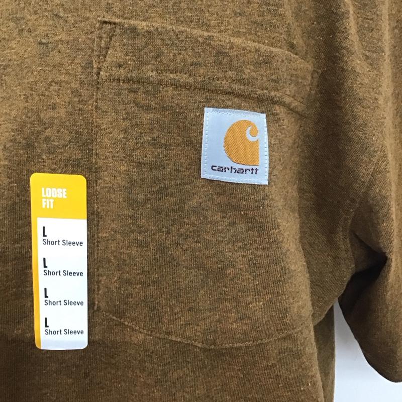 カーハート Carhartt Tシャツ 半袖 K87-M Tシャツ 半袖カットソー クルーネックカットソー L ロゴ、文字 茶 / ブラウン /  メンズ USED 古着 中古 10112529