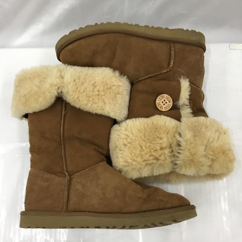 アグ UGG ブーツ 一般 1873 Bailey Button Triplet 25cm 25.0cm 無地 キャメル / キャメル / レディース USED 古着 中古 10105873