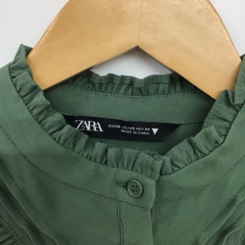 ザラ ZARA ワンピース ミニスカート XS 無地 緑 / グリーン /  レディース USED 古着 中古 10133330