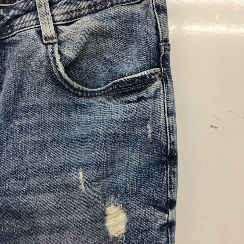ザラ ZARA パンツ デニム、ジーンズ デニムパンツ スリムパンツ カジュアルパンツ ストレッチパンツ 38 ダメージ加工 インディゴ / インディゴ / レディース USED 古着 中古 10135430