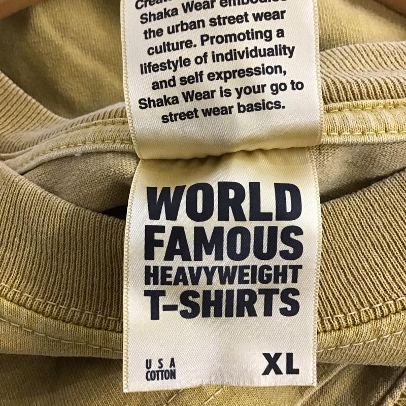 シャカウエア Shaka wear Tシャツ 半袖 半袖カットソー 無地Tシャツ クルーネックカットソー XL 無地 黄 / イエロー / メンズ USED 古着 中古 10138100