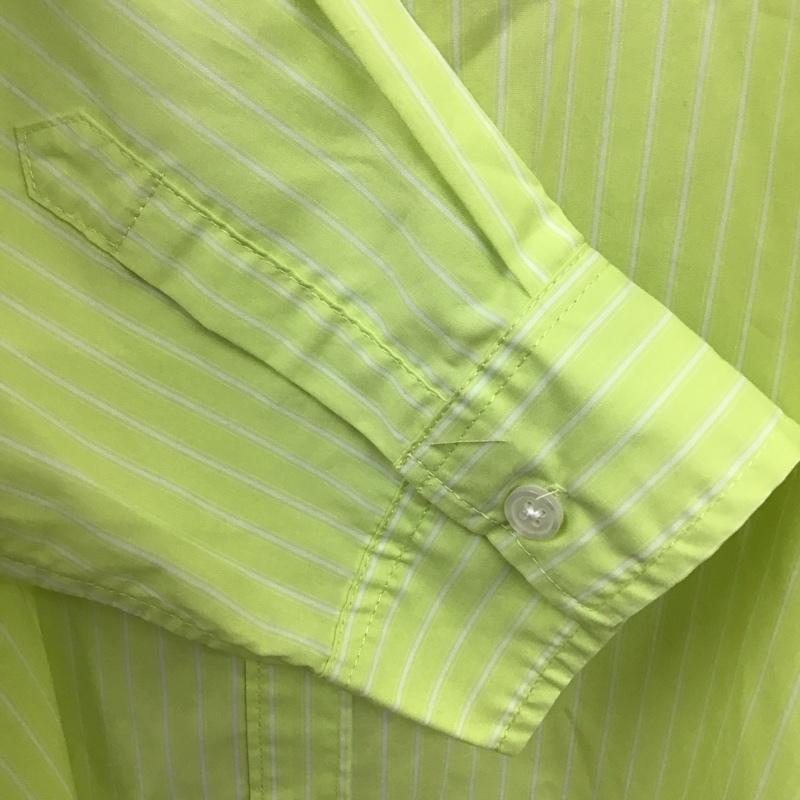 ニコアンド niko and... シャツ、ブラウス 長袖 長袖シャツ ノーカラーシャツ 長袖カットソー ストライプシャツ L ストライプ 薄緑 / ライトグリーン / レディース USED 古着 中古 10113038