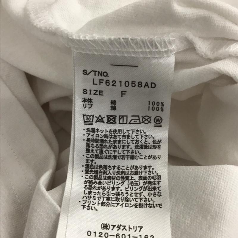 ローリーズファーム LOWRYS FARM Tシャツ 半袖 lf621058ad 半袖Tシャツ プリントTシャツ クルーネックカットソー FREE ロゴ、文字 白 / ホワイト / レディース USED 古着 中古 10136123