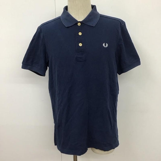 フレッドペリー FRED PERRY ポロシャツ 半袖 半袖ポロシャツ カラーシャツ 半袖カットソー M ロゴ、文字 紺 / ネイビー /  メンズ USED 古着 中古 10111480