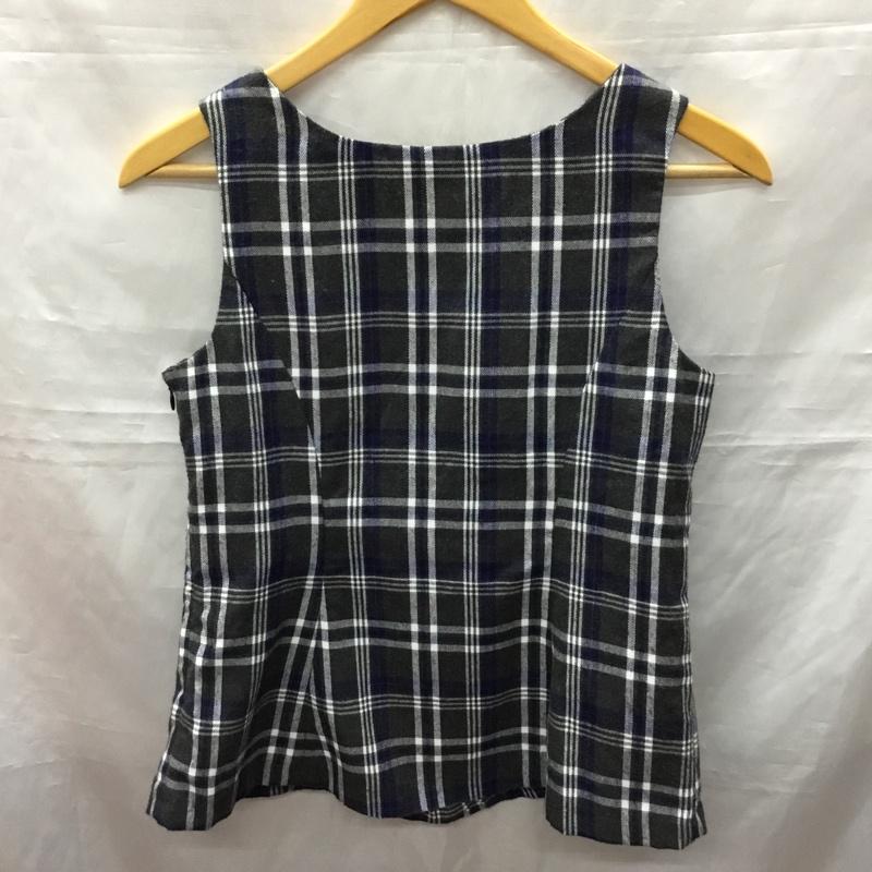 セシルマクビー CECIL McBEE トップス トップス ノースリーブ FST16144 M チェック ダークグレー / ダークグレー / X 白 / ホワイト / X 紺 / ネイビー / レディース USED 古着 中古 10118175
