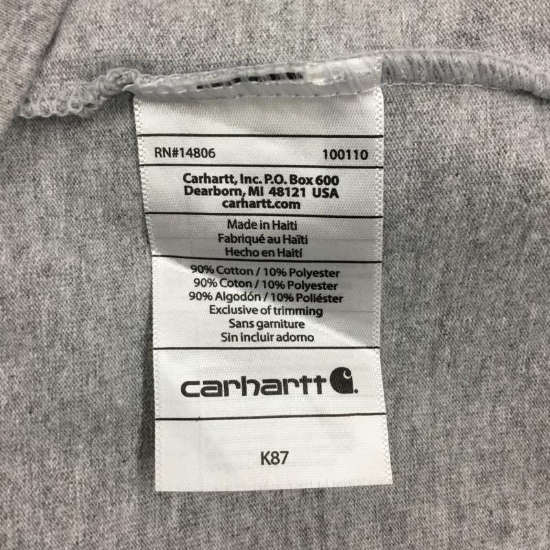 カーハート Carhartt Tシャツ 半袖 半袖カットソー 無地Tシャツ クルーネックカットソー S ロゴ、文字 灰 / グレー /  メンズ USED 古着 中古 10114137
