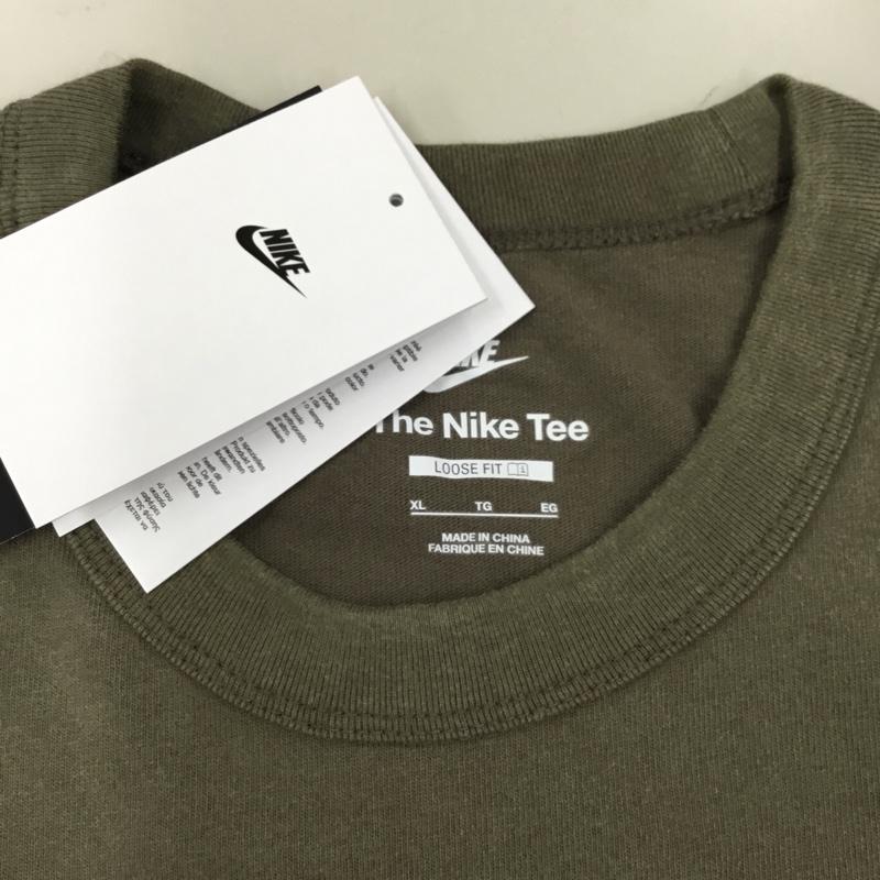 ナイキ NIKE カットソー 長袖 dj1583-004 NIKEASMNSWTEELSPREMIUMESSNTL ロンT スポーツウェア XL ロゴ、文字 カーキ / カーキ / メンズ USED 古着 中古 10121564