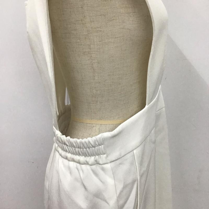 アビトーキョー ABITOKYO ワンピース ロングスカート ジャンパースカート バックスリット L 無地 白 / ホワイト / レディース USED 古着 中古 10108102