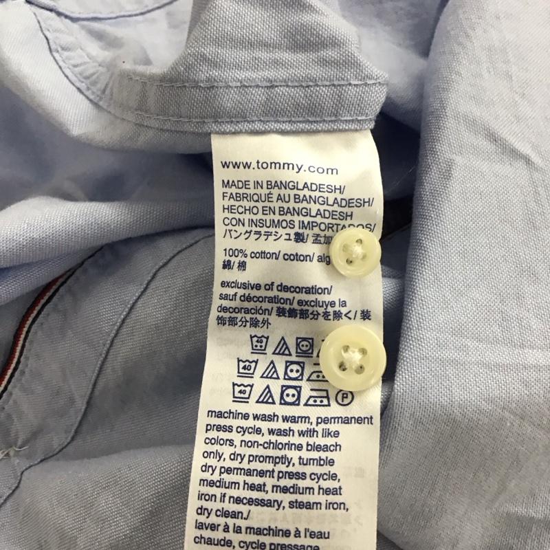 トミーヒルフィガー TOMMY HILFIGER シャツ、ブラウス 半袖 半袖シャツ ボタンダウンシャツ ポケットシャツ S ロゴ、文字 水色 / ライトブルー / メンズ USED 古着 中古 10148700