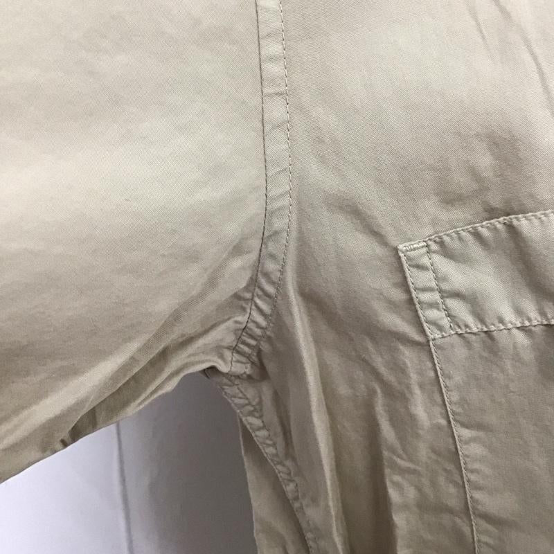 エムエイチエル MHL. ワンピース ロングスカート 半袖シャツワンピース ロングワンピース ノーカラー 1 無地 ベージュ / ベージュ / レディース USED 古着 中古 10126147