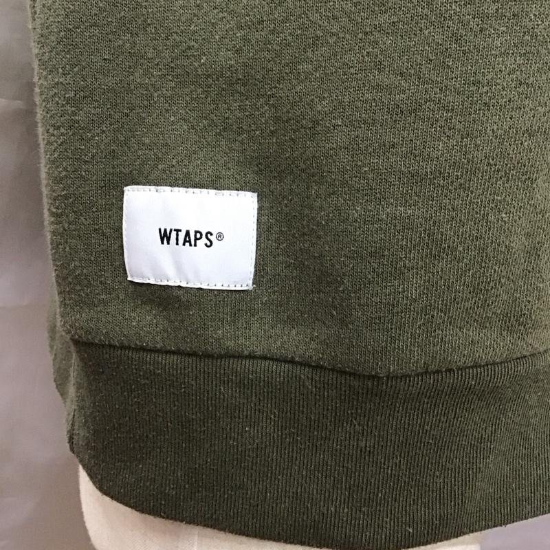 ダブルタップス WTAPS トレーナー 長袖 長袖トレーナー スウェット クルーネック リブスウェットカットソー 1 ロゴ、文字 カーキ / カーキ / メンズ USED 古着 中古 10114379