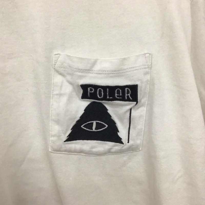 ポーラー POLeR Tシャツ 半袖 半袖カットソー プリントTシャツ クルーネックカットソー L ロゴ、文字 白 / ホワイト / メンズ USED 古着 中古 10139815