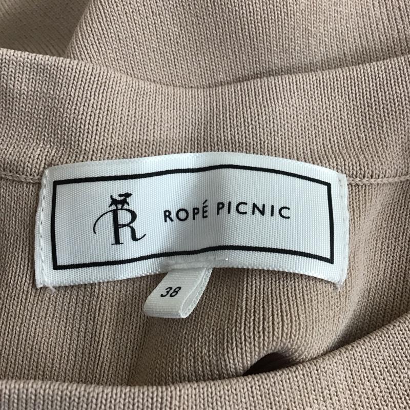ロペピクニック ROPE PICNIC カットソー 半袖 gdm-12500-a ハーフスリーブニット 半袖カットソー クルーネック 38 無地 ベージュ / ベージュ / レディース USED 古着 中古 10118608