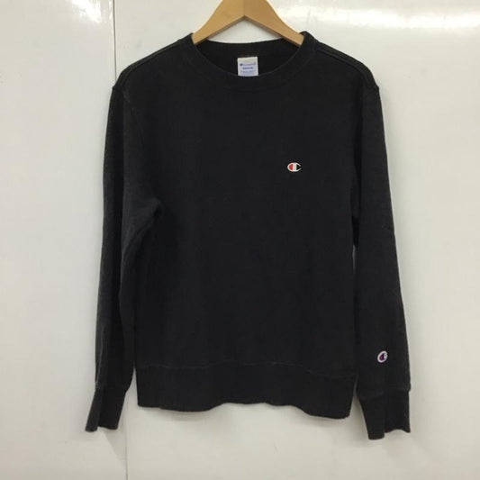 チャンピオン Champion トレーナー 長袖 C3-Q001 スウェット クルーネック M ワンポイント 黒 / ブラック /  メンズ USED 古着 中古 10119586