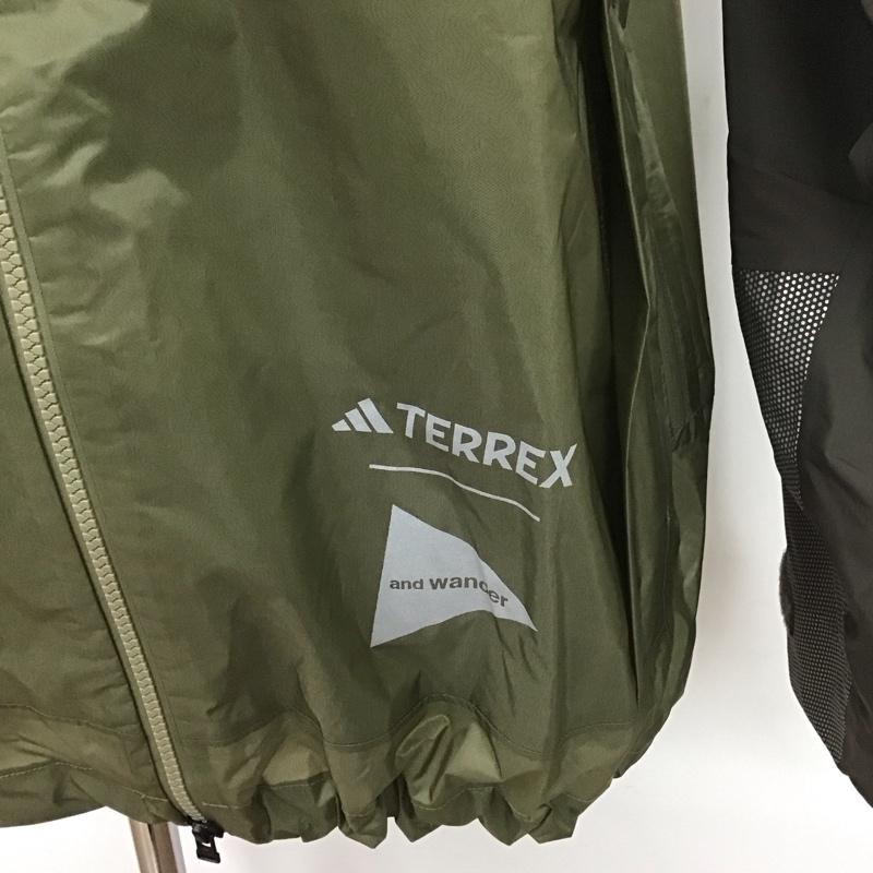 アディダス adidas ジャケット、上着 ジャンパー、ブルゾン hr7147 adidasTerrex+andwanderXploricRAINRDYJacket スポーツウェア XL 無地 カーキ / カーキ / メンズ USED 古着 中古 10106327