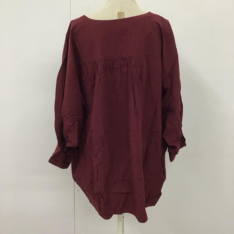 ローリーズファーム LOWRYS FARM カットソー 七分袖 ドルマンスリーブ M 無地 えんじ / ワインレッド /  レディース USED 古着 中古 10114049