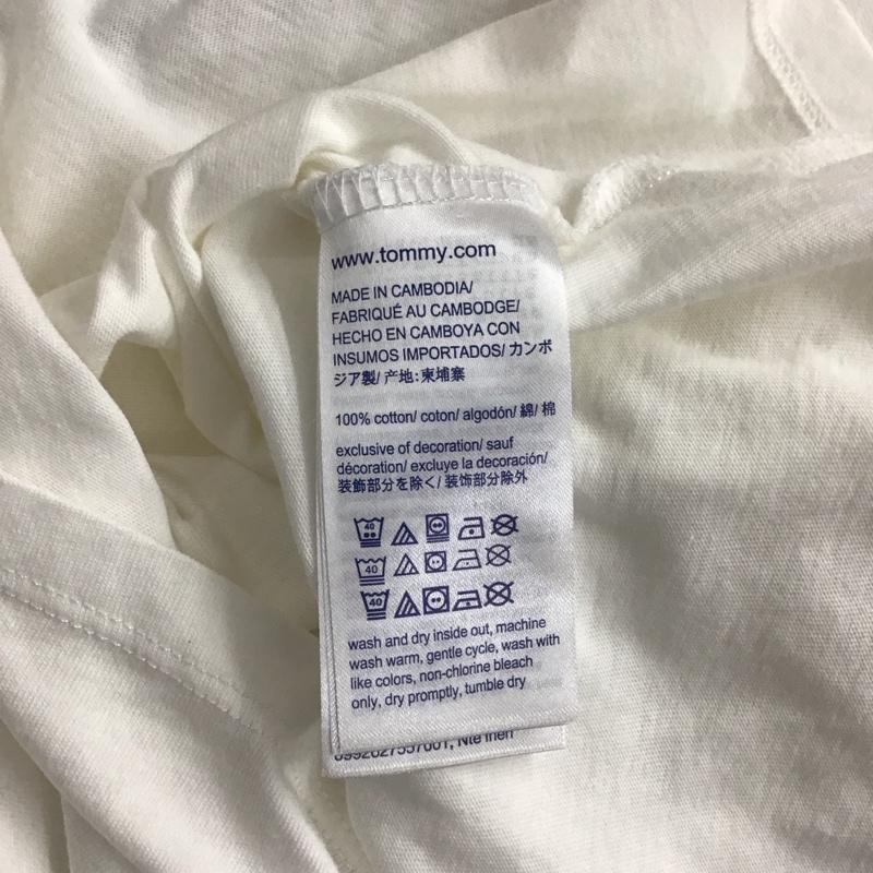 トミーヒルフィガー TOMMY HILFIGER Tシャツ 半袖 半袖カットソー プリントTシャツ クルーネックカットソー L ロゴ、文字 白 / ホワイト / メンズ USED 古着 中古 10144910