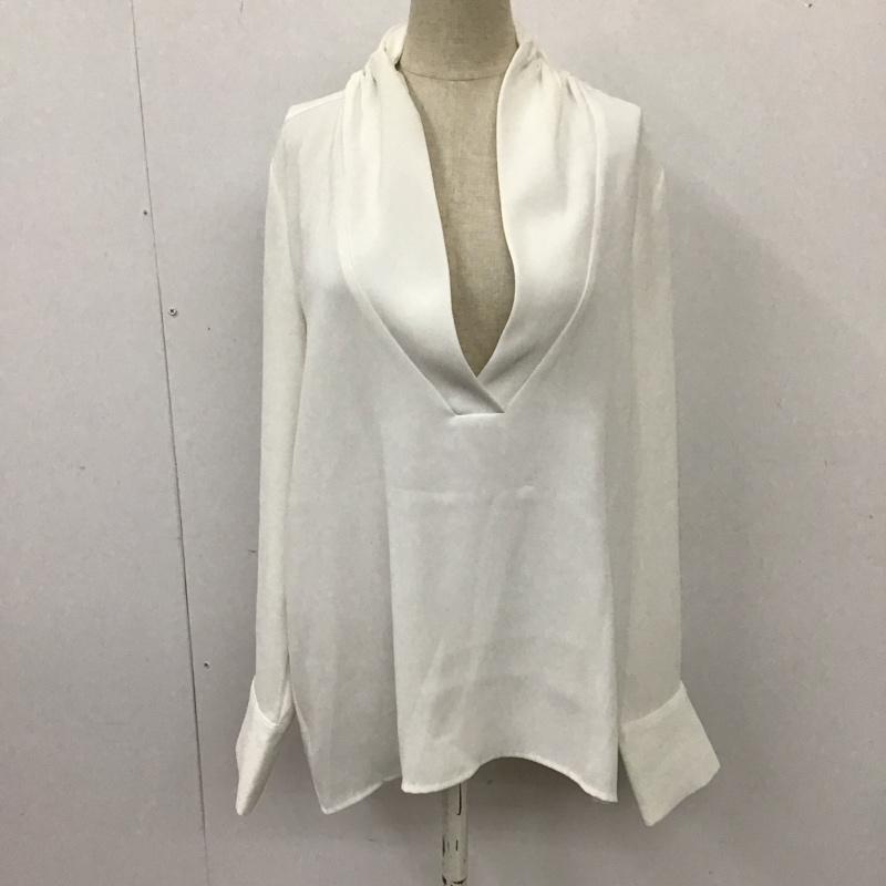 ザラベーシック ZARA BASIC シャツ、ブラウス 長袖 プルオーバー Vネック M 無地 白 / ホワイト / レディース USED 古着 中古 10113462