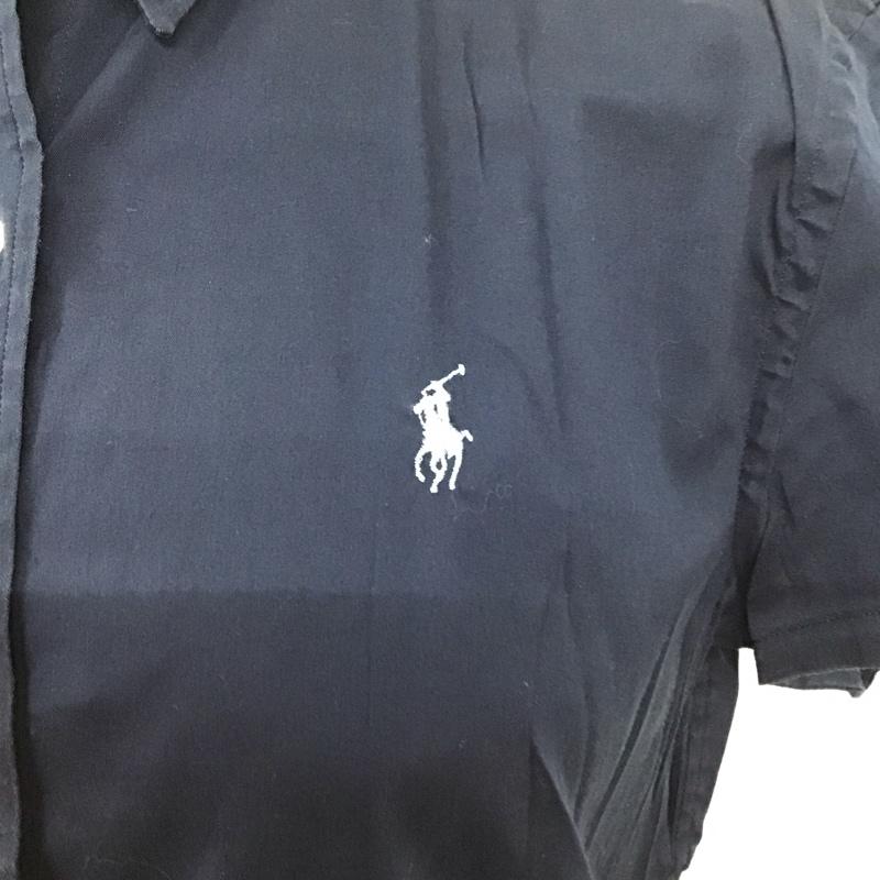 ラルフローレン RALPHLAUREN シャツ、ブラウス 半袖 半袖シャツ カラーシャツ 半袖カットソー ロゴ、文字 紺 / ネイビー / レディース USED 古着 中古 10124061