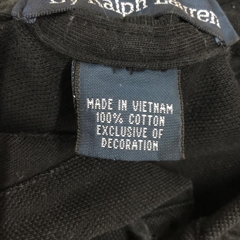 ポロバイラルフローレン Polo by RALPH LAUREN パーカー 長袖 鹿の子 プルオーバー L ワンポイント 黒 / ブラック / メンズ USED 古着 中古 10117194
