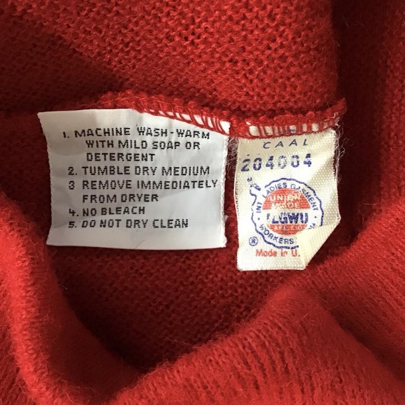 ラコステ LACOSTE カーディガン 長袖 70s アクリルニット カーディガン IZOD ロゴ、文字 赤 / レッド / メンズ USED 古着 中古 10118300