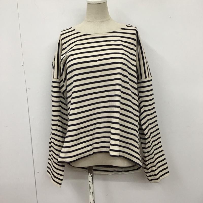 ジャーナルスタンダード JOURNAL STANDARD カットソー 長袖 17-070-400-9220-3-0 コットンボーダープルオーバー 長袖カットソー ボーダー柄 ベージュ / ベージュ / X 紺 / ネイビー /  レディース USED 古着 中古 10108834