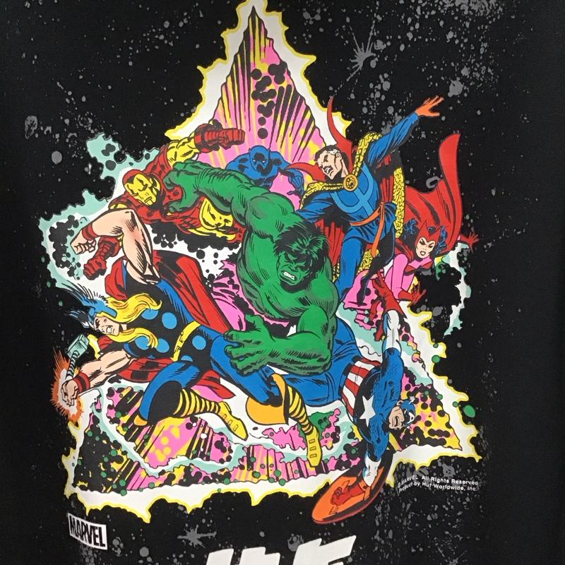 ハフ HUF パーカー 長袖 HUF x Avengers Cosmic Assemblage Hoodie パーカー XL プリント 黒 / ブラック / メンズ USED 古着 中古 10137988