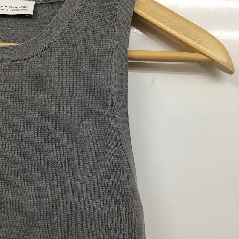 ザラ ZARA タンクトップ タンクトップ 1750 002 802 ノースリーブ クロップド丈 タグ付き M 無地 灰 / グレー / レディース USED 古着 中古 10129173