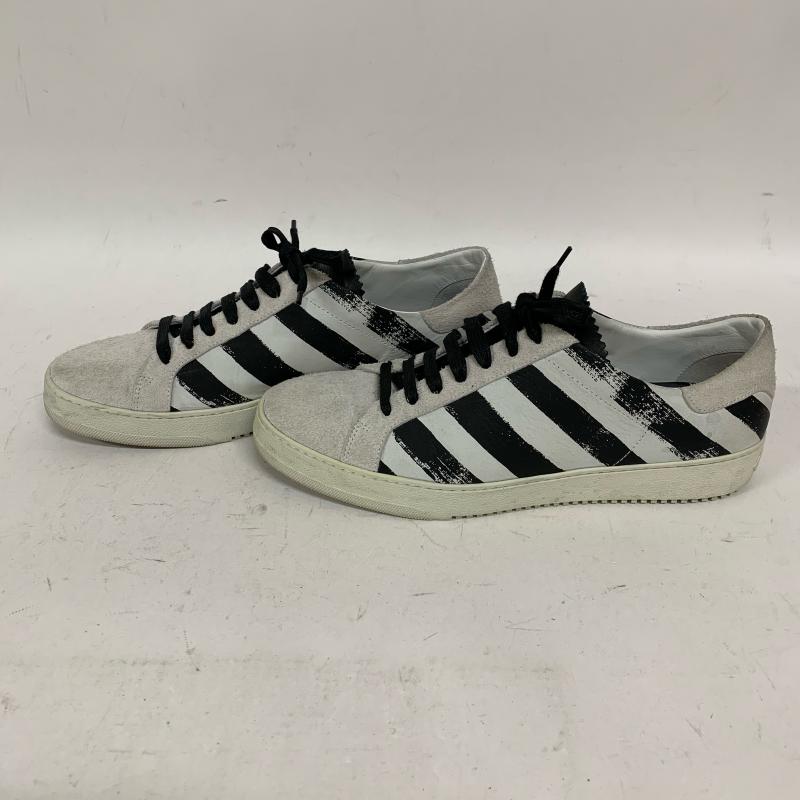 オフホワイト off white スニーカー スニーカー 無地 X ボーダー柄 白 / ホワイト / X 黒 / ブラック / メンズ USED 古着 中古 10009558