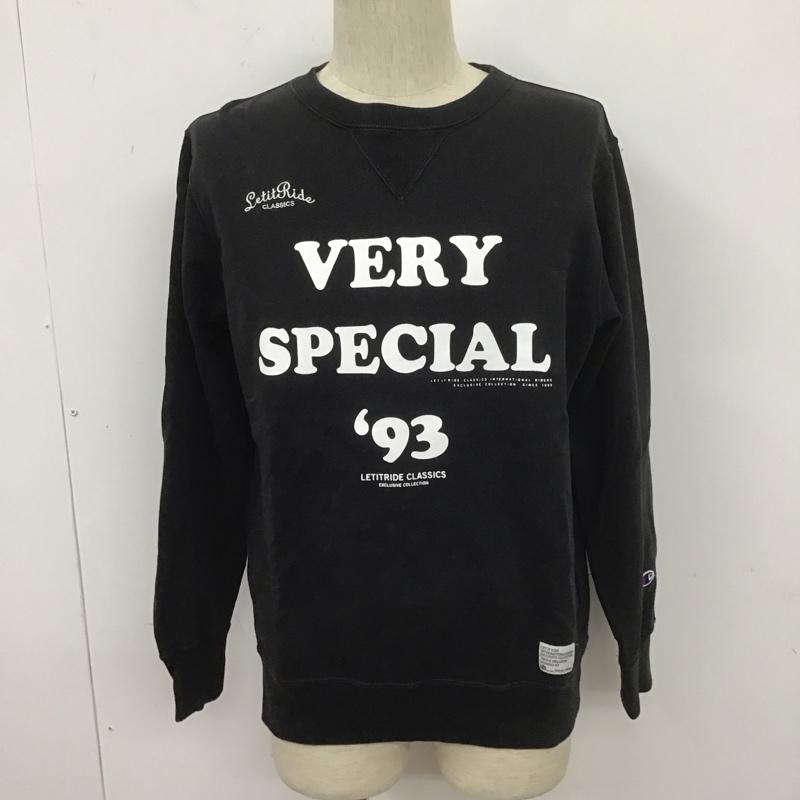 チャンピオン Champion トレーナー 長袖 C8-P020 スウェット L ロゴ、文字 黒 / ブラック / メンズ USED 古着 中古 10107824