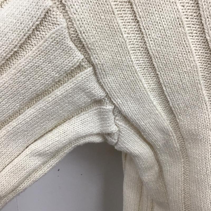 ザラ ZARA ニット、セーター 長袖 長袖ニットカットソー Vネックカットソー リブニット S 無地 白 / ホワイト / レディース USED 古着 中古 10118521