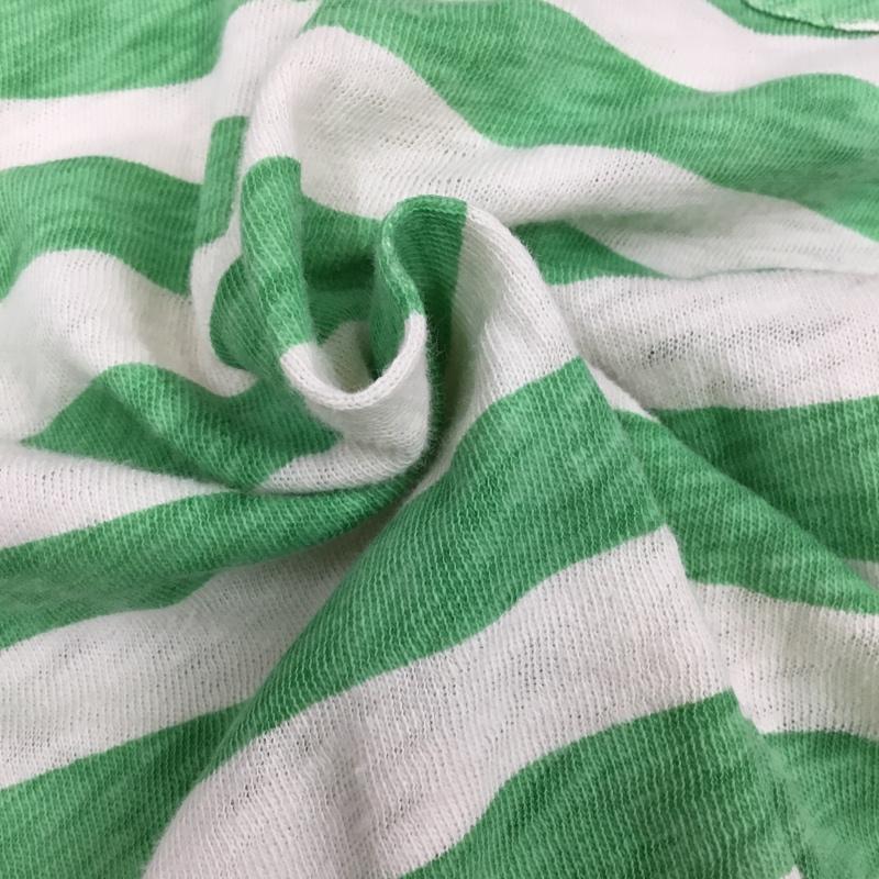 フリークスストア FREAK S STORE Tシャツ 半袖 半袖カットソー プリントTシャツ Vネックカットソー M ボーダー柄 白 / ホワイト / X 緑 / グリーン /  メンズ USED 古着 中古 10109291