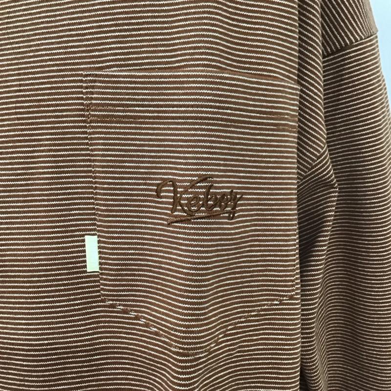 ケボズ KEBOZ カットソー 長袖 kbzfw22ls032 長袖Tシャツ ボーダーカットソー クルーネックカットソー XL ボーダー柄 X ロゴ、文字 茶 / ブラウン / メンズ USED 古着 中古 10106748