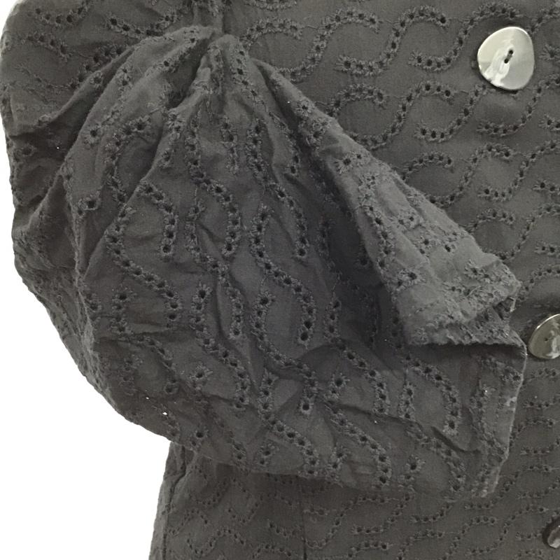 スライ SLY シャツ、ブラウス 半袖 030dsz30-3500 TUCKSLEEVECOTTONLACEトップス 半袖シャツ フレアシャツ 2 無地 黒 / ブラック / レディース USED 古着 中古 10115972