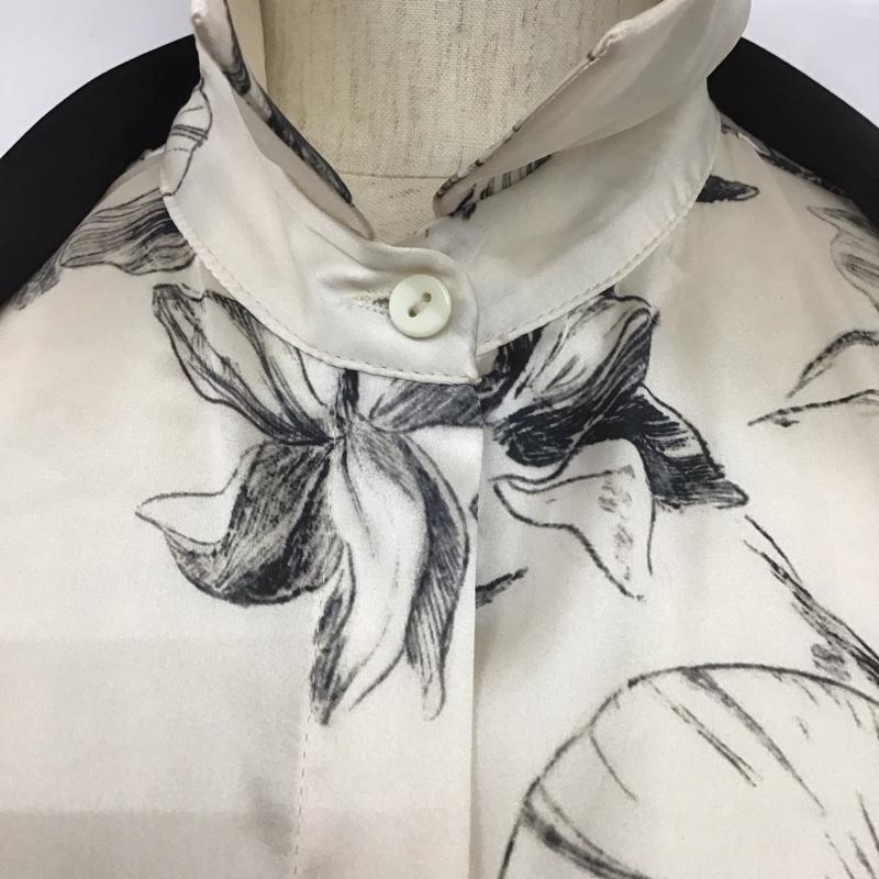ザラ ZARA シャツ、ブラウス 半袖 半袖シャツ プリントシャツ カラーシャツ S プリント 白 / ホワイト / X 黒 / ブラック / レディース USED 古着 中古 10126934