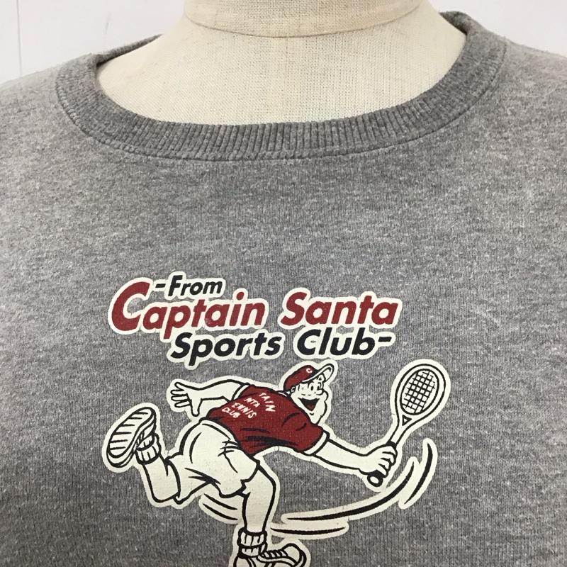 キャプテンサンタ CAPTAINSANTA トレーナー 長袖 スウェット L プリント 灰 / グレー / メンズ USED 古着 中古 10109070