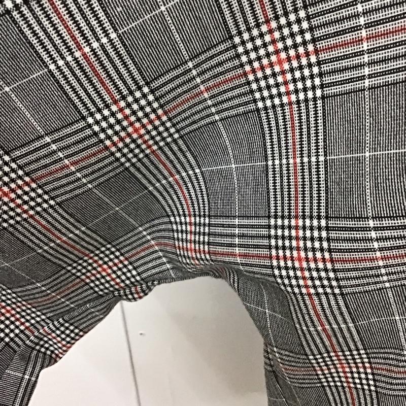ザラウーマン ZARA WOMAN カットソー 長袖 4437 050 064 スタンドネック M チェック 黒 / ブラック / X 白 / ホワイト / X 赤 / レッド /  レディース USED 古着 中古 10113458