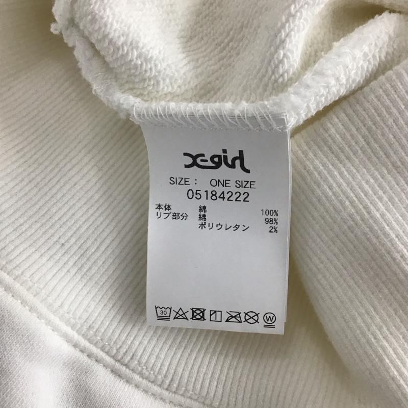 エックスガール X-girl パーカー 長袖 無地 白 / ホワイト / レディース USED 古着 中古 10140014