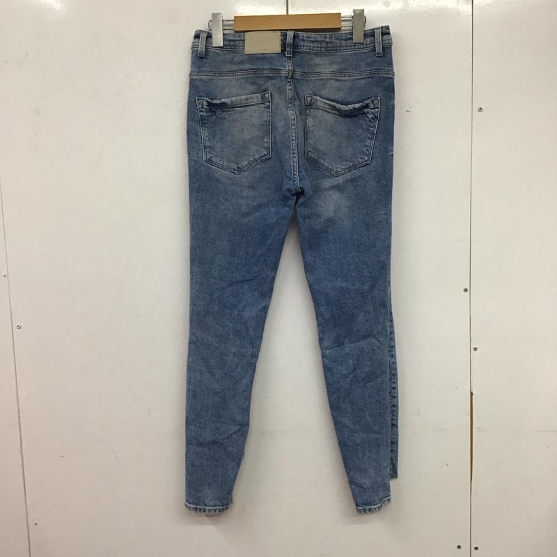 ザラ ZARA パンツ デニム、ジーンズ デニムパンツ スリムパンツ カジュアルパンツ ストレッチパンツ 38 ダメージ加工 インディゴ / インディゴ / レディース USED 古着 中古 10135430