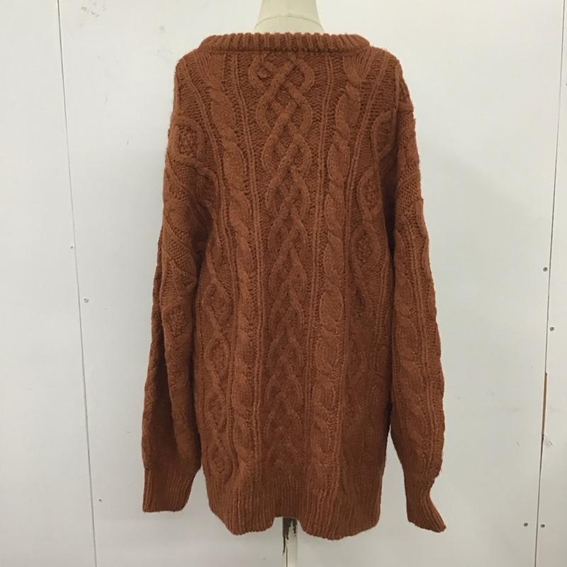 フリークスストア FREAK S STORE ニット、セーター 長袖 FREE 無地 茶 / ブラウン / レディース USED 古着 中古 10121906