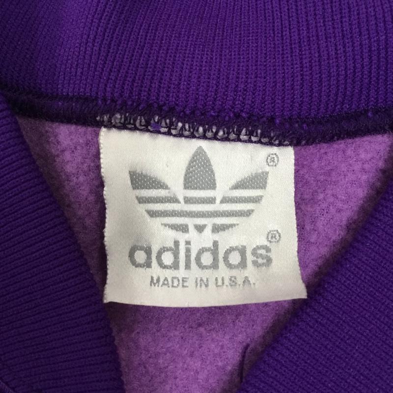 アディダス adidas ジャケット、上着 ジャンパー、ブルゾン ジップアップジャケット ジャージ 長袖ジャケット 古着 ヴィンテージ スポーツウェア 80s usa製 L ロゴ、文字 紫 / パープル / メンズ USED 古着 中古 10110999