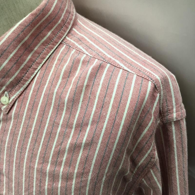 チャップス CHAPS シャツ、ブラウス 長袖 ボタンダウン ストライプ L ワンポイント X ワンポイント 赤 / レッド / X 赤 / レッド / メンズ USED 古着 中古 10115514