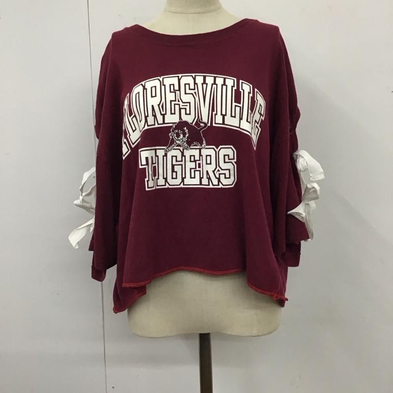 古着 USED Tシャツ 半袖 プリント えんじ / ワインレッド / レディース USED 古着 中古 10121281