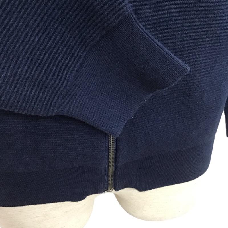 トミーヒルフィガー TOMMY HILFIGER ジャケット、上着 ジャケット、ブレザー ジップアップニットジャケット ノーカラージャケット セーター 長袖ニットカットソー M ロゴ、文字 紺 / ネイビー /  メンズ USED 古着 中古 10109088