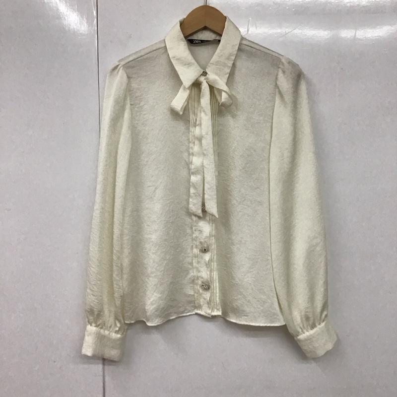 ザラ ZARA シャツ、ブラウス 長袖 M 無地 白 / ホワイト / レディース USED 古着 中古 10130244