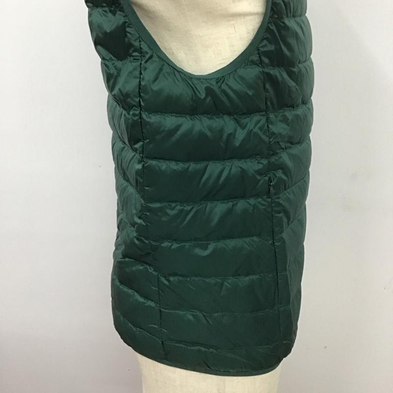 ユニクロ UNIQLO ベスト ベスト 311-409324 ダウンベスト ジップアップベスト ノースリーブ M 無地 緑 / グリーン / メンズ USED 古着 中古 10123823
