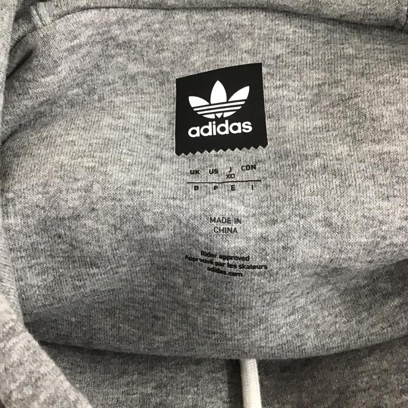 アディダス adidas パーカー 長袖 ec7306 パーカー 長袖スエット スポーツウェア ロゴ、文字 灰 / グレー / メンズ USED 古着 中古 10108486